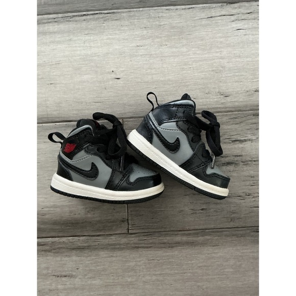 Jordan Other - Jordan 1 Mid Shadow 2.0 Black Grey Toddler Sneakers 647735-096 Size 3C